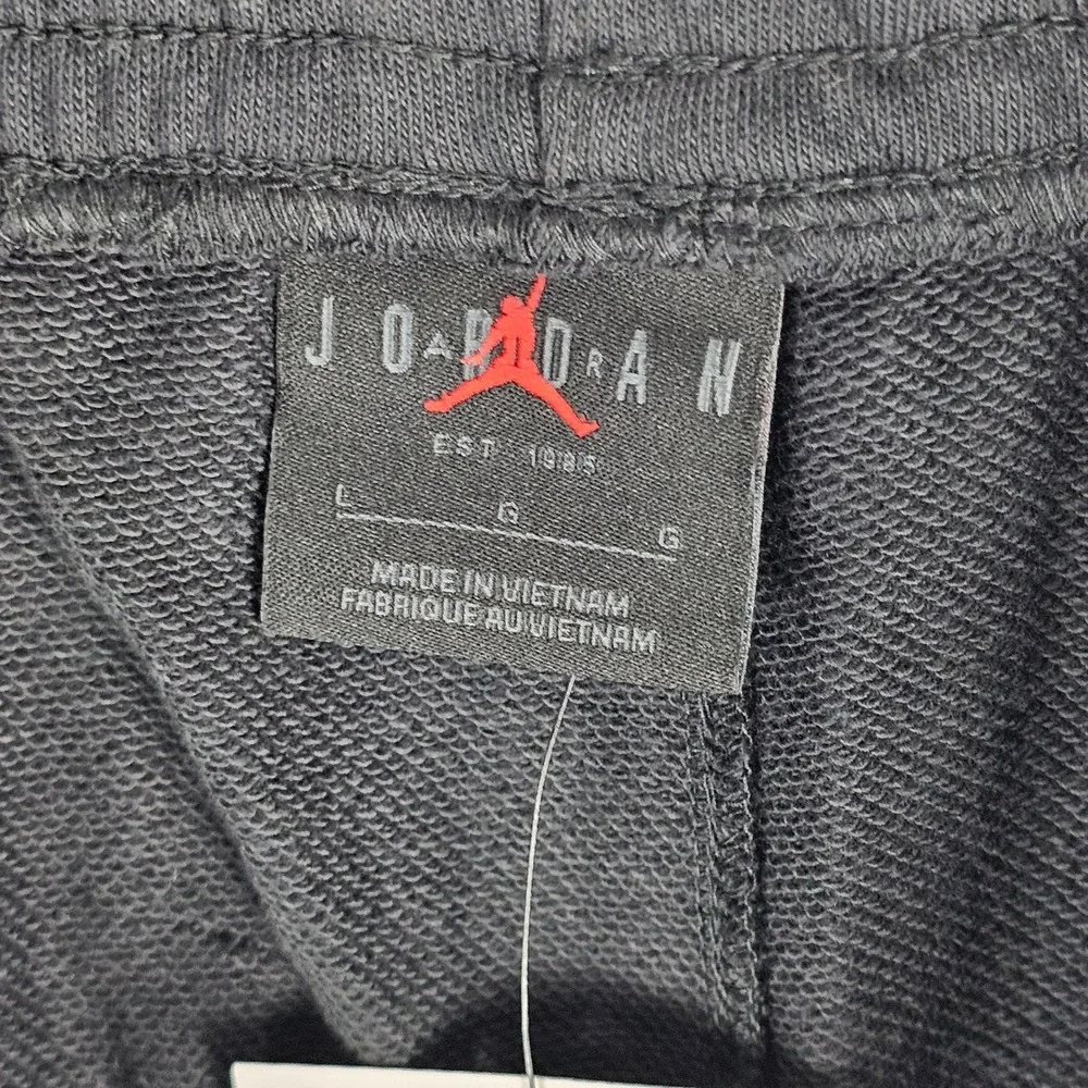 Jordan Shorts Mens L Black Terry Fleece MVP Graphic Fleece Drawstring 28386